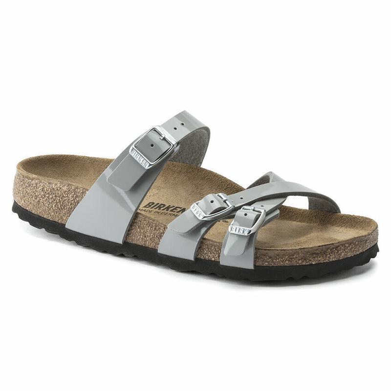 Birkenstock Lak Birko Flor Franca Dame Sølv | DK 444AHK